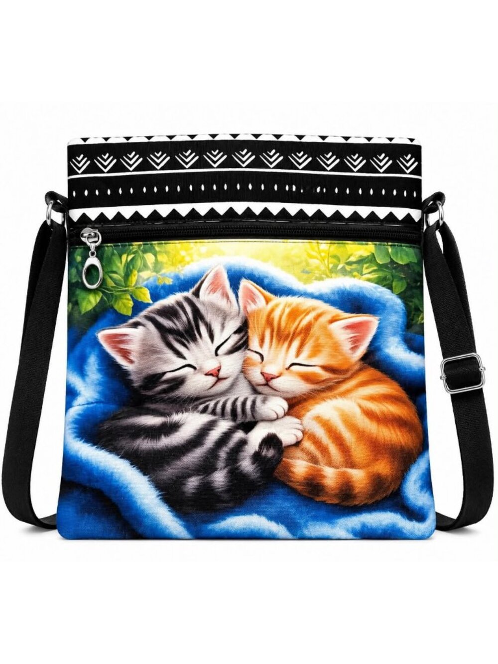 Sleeping kittens crossbody phone bag